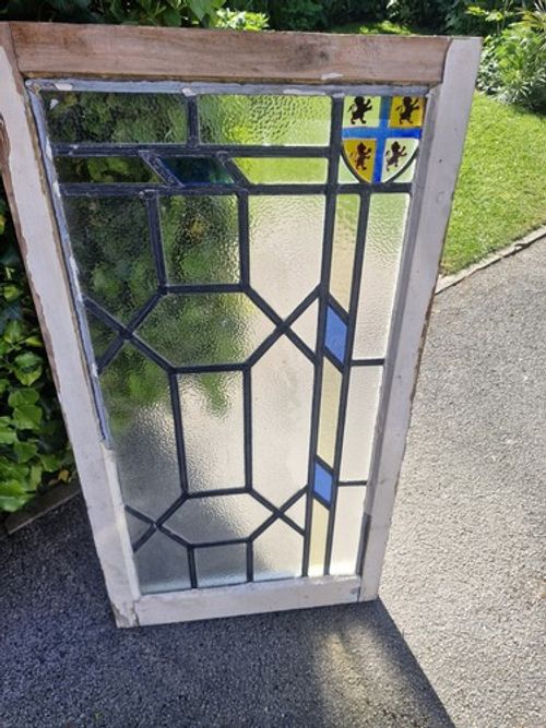Art Deco 1920s Leaded Glass Window 