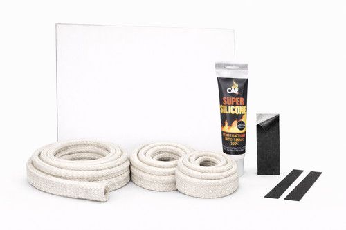 Clearview Vision 500 Door Refurb Kit 377x257 Glass, Seals + Heat Proof Silicon
