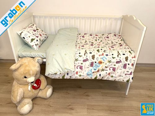 100% COTTON BEDDING SET FOR Toddler Bed Cot Bed Duvet Cover&Pillowcase 120x150cm — image 19
