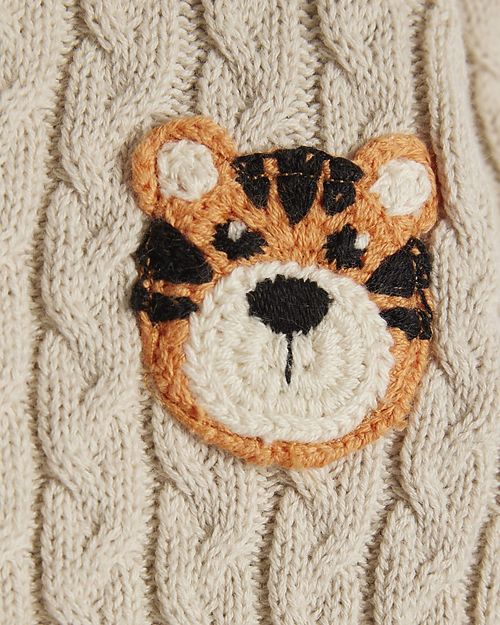 River Island Baby Boys Cardigan & Joggers Set Beige Tiger 2 Piece Long Sleeve — image 7