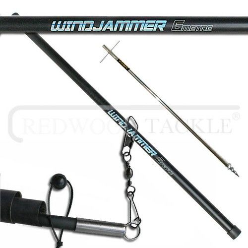 Windjammer Telescopic Windsock Flag Pole & Ground Stake Caravan/Festival/Camping