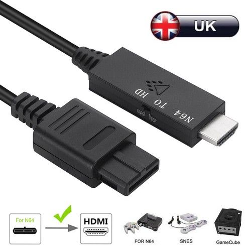 N64 To HDMI Converter HD Link Cable Lead Adapter for Gamecube Super NES/SNES^^