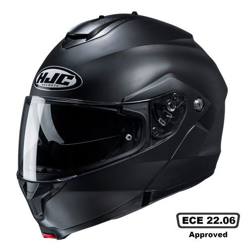 HJC C91N Plain Flip Up Motorcycle Crash Helmet Motorbike Scooter Black White