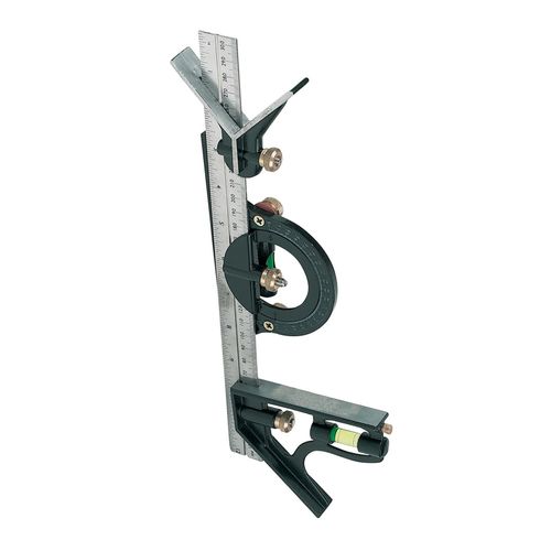Combination Square Engineers Metal Angle Finder Protractor Ruler Level 12"  — image 6