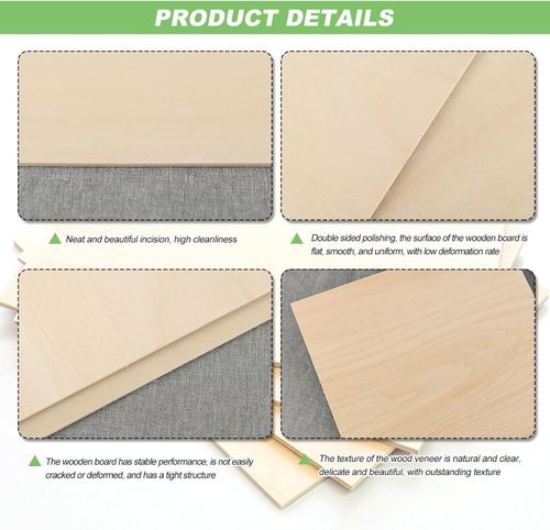 Basswood Sheets 200X100X1.5Mm Thin Plywood Sheets Craft Wood Boards 10 Pcs Unfin — image 3