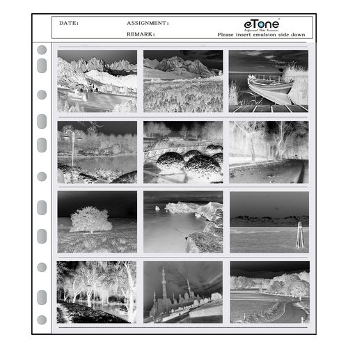 eTone 60x 120 Film Negative Strip Sleeves Storage Ring Binder Pages-translucent — image 2