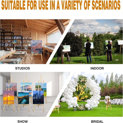 5ft Studio Wooden Easel Display Art Craft Artist Wedding Painting Stand For Gift — image 10