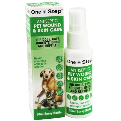 Antiseptic Pet Wound & Skin Care 50ml Spray Bottle Dog Cat Rodent Bird Reptile
