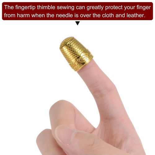 8pcs Sewing Thimble Copper Sewing Thimble Finger Protector, Golden — image 4