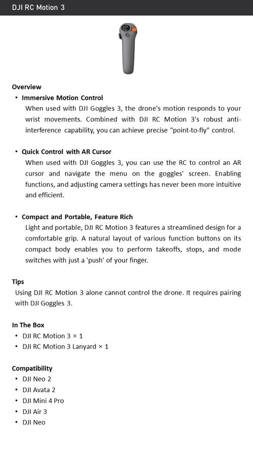 DJI RC Motion 3 – Motion Control for Goggles 3, Compatible with Neo 2/Avata 2 — image 11