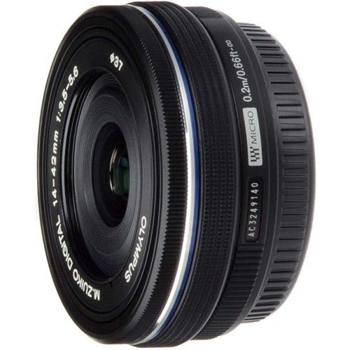 M.Zuiko 14-42mm f/3.5-5.6 EZ Lens for Olympus Panasonic Black M4/3 Mount Cameras