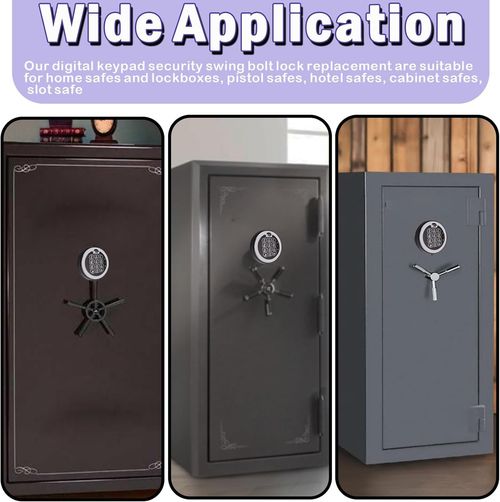 Gun Safe Lock Replacement with Swing Bolt Lock Chrome Electronic Digital Keypad — image 7