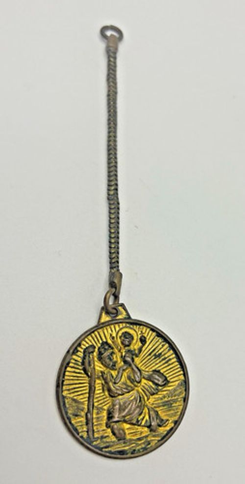 Vintage 1951 Festival of Britain St Christopher Watch Fob Charm Pocket Medal