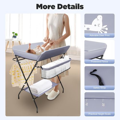 Folding Baby Changer Unit Changing Organizer Table Nappy Diaper With Storage — image 5