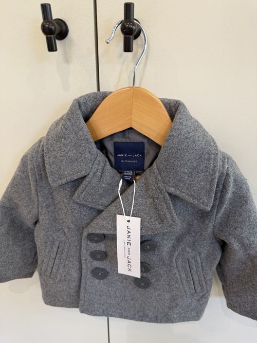 Janie and Jack Grey Wool Peacoat, 12-18 Months — image 2