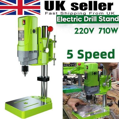 710w Rotary Pillar Drill 5 Speed Heavy Duty Bench Press Drilling Table Stand