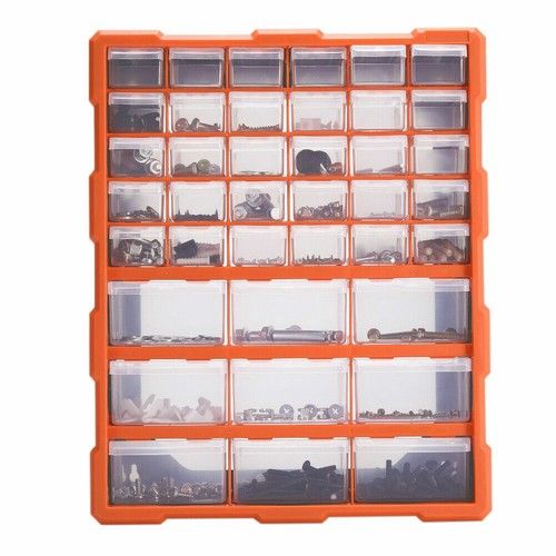 39 Multi Drawer Storage Cabinet Garage Organiser Screw Nail Bolt Bit Tool Box
