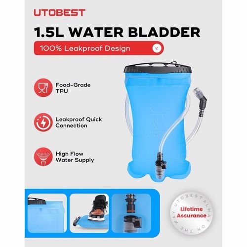 UTOBEST BLACK RUNNING HYDRATION VEST BACKPACK BAG 5L INCLUDES BLADDER — image 3