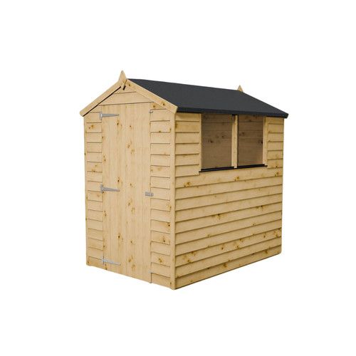 6x4 Wooden Garden Shed Overlap Apex Single Door Windows Storage 6ft 4ft Waltons