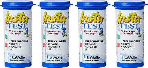 4x LaMotte Insta-Test 3 Plus, Swimming Pool and Hot Tub Test Strips (200 Strips)