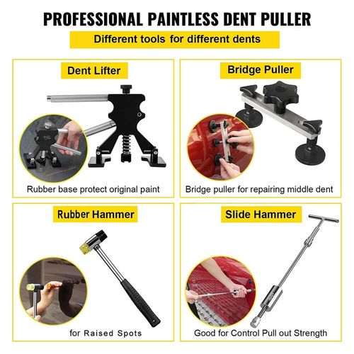 PDR Tool Car Paintless Kit Dent Puller Lifter Repair Removal Hail Glue Gun Tabs — image 9