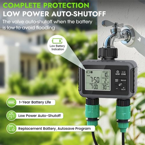 2 Outlet Water Timer Garden Lawn Irrigation Watering System Programmer Timer — image 6