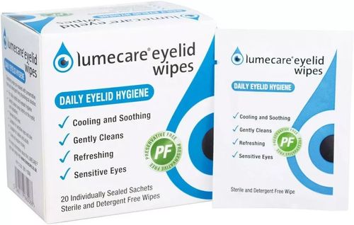 3 X Lumecare Cleansing Daily Eyelid Wipes Hygiene Cooling & Soothing - 20 Wipes — image 2