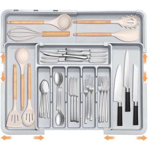Adjustable Kitchen Drawer Organiser Expandable Cutlery Utensil Storage Tray 6-9