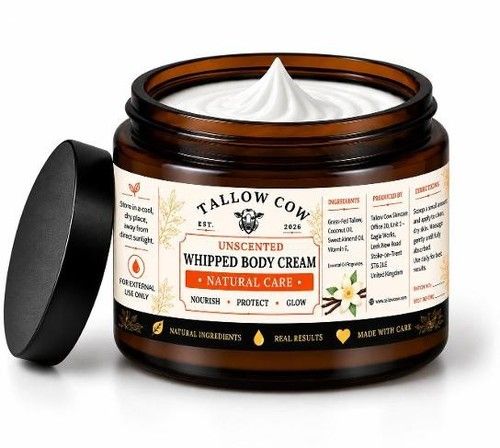 100% Grass-Fed Beef Tallow Body Cream with Frankinscense UNSCENTED 150ml-250ml