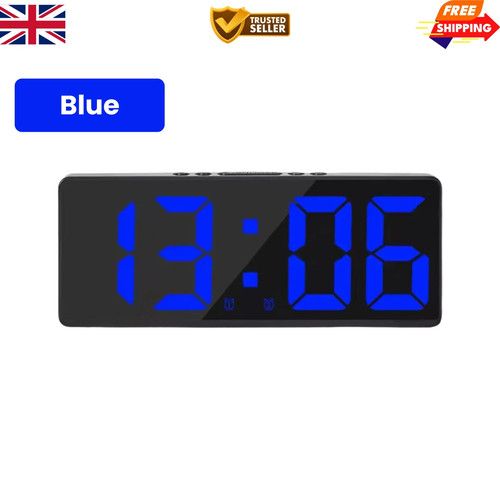 Alarm Clock Led Display Digital Mirror Alarm Clock Battery/Plug-In Alarm Clock
