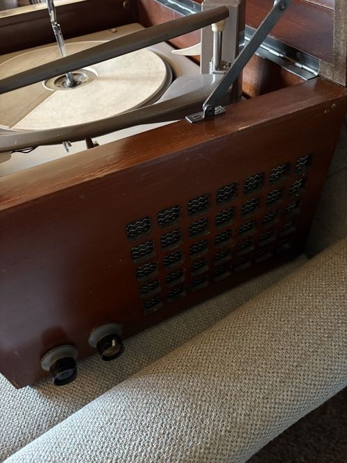 Pye Vintage 1950s Black Box Transistor Record Player - Working — image 7