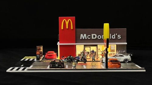 1/64 Diorama Car Garage LED Lighting City Building Parking Lot Diecast Car UK — image 9