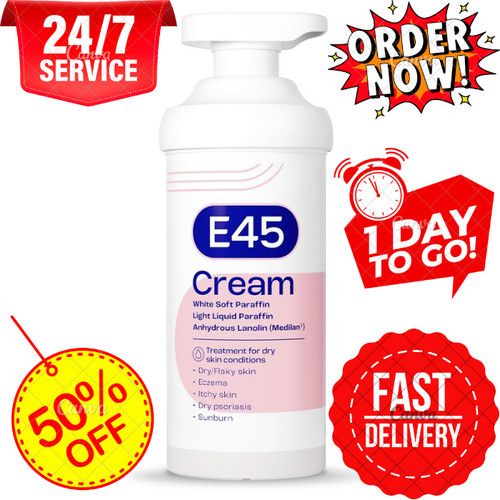 E45 Cream Pump 500 g Itch Relief Dermatological Skin Dry Care AUTHORISED SELLER