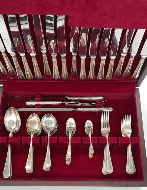 Harrods Silver Plate Cutlery Canteen Multi Set Vintage EPNS Flatware Wooden Box — image 3