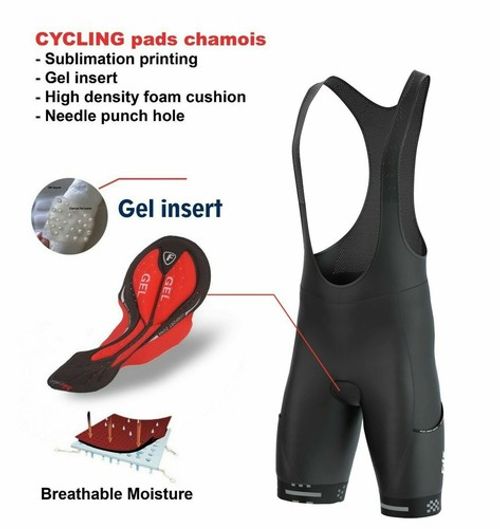FDX Men All Day Bib shorts 3D Gel Chamois Padded Tights Pockets Cycling shorts