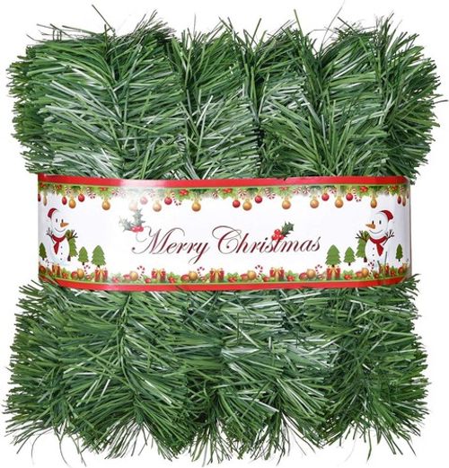 16m Green Christmas Garland Bushy Long Tinsel Outdoor Xmas Tree Home Decor 1Pc