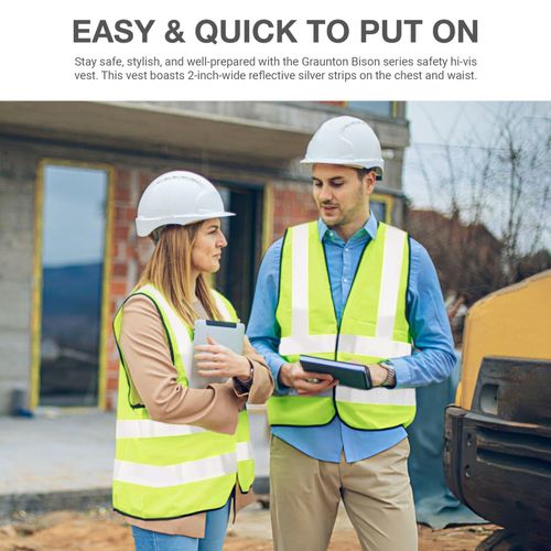 Hi Viz Vest High Vis Safety | YELLOW ORANGE | EN471 Waistcoat Visibility Jacket — image 8