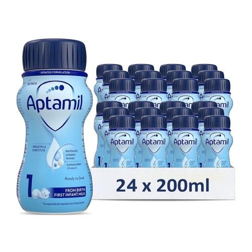 24 x 200ml Aptamil Breastmilk Substitute 1 First Infant Milk From Birth