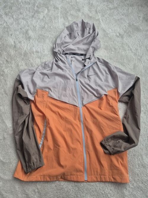 Nike Running Lightweight Hooded Jacket Men's Size M Orange Lilac Brown Full Zip