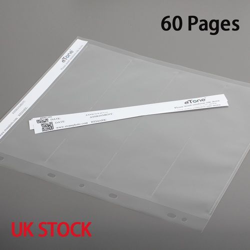 eTone 60x 120 Film Negative Strip Sleeves Storage Ring Binder Pages-translucent — image 1