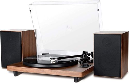 HiFi Wooden Bluetooth Turntable Vinyl Record Player Stereo System w/ Twin Speake — image 1