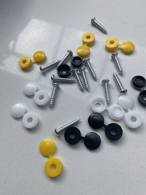 12 x NUMBER PLATE CAR FIXING FITTING KIT SCREWS & CAPS HINGED BLACK YELLOW WHITE — image 7