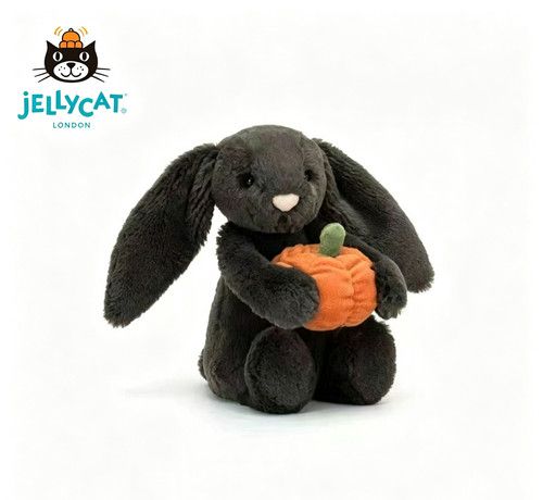 Jellycat Bashful Black Bunny Halloween Pumpki Soft Plush Toy  New With Tags 25CM