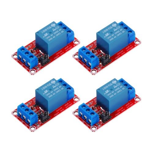 4Pcs, DC 5V 1 Channel Relay Module Board Shield 10A High/Low Level Trigger