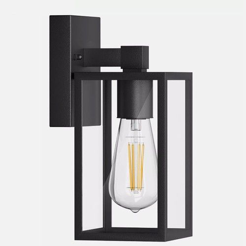 Wall Light Porch Yard Lantern Wall Lamp Fixture E27 Black IP65 Decor Outdoor UK