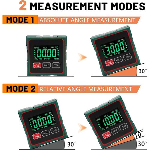 Magnetic Digital Angle Finder &Electronic Laser Digital Spirit Level LCD Display — image 7