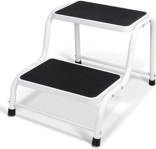 Caravan Double Step Stool Steel Non Slip Rubber Mobility Support Tread Safety — image 2