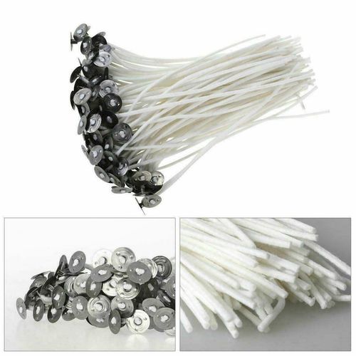HIGH QUALITY PRE WAXED CANDLE WICKS WITH SUSTAINERS LONG TABBED 150mm CRAFT — image 4