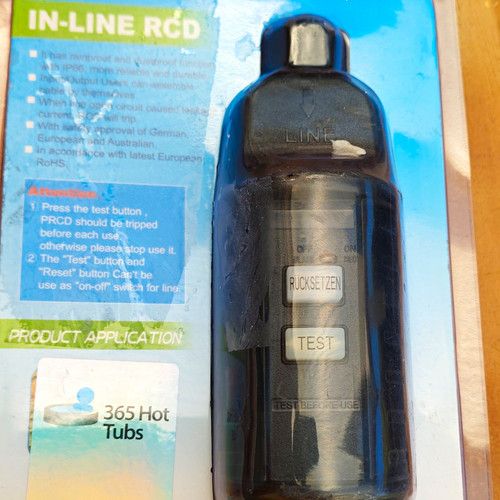 Kaper In-Line RCD IP66 Type A 201-250V 16A Weather Resistant Black