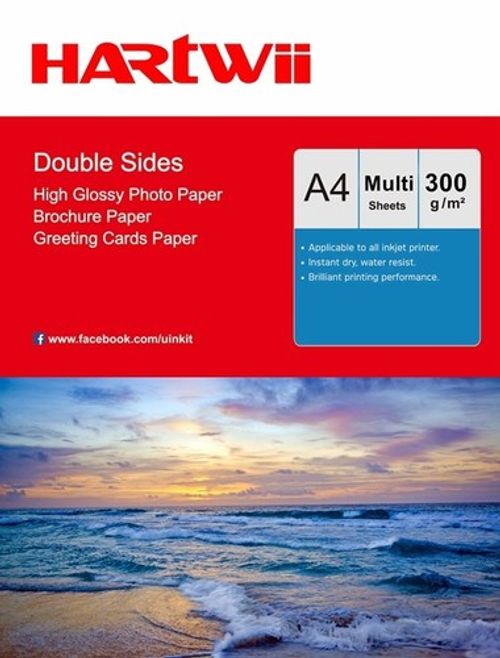 A4 Thick 300Gsm Double Sides High Glossy Inkjet Paper Photo Paper Hartwii